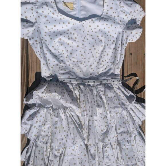 Vintage Square Dance Company Dress Tiered Polka Dot White Sweetheart Small - Picture 11 of 12